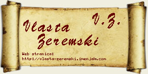 Vlasta Zeremski vizit kartica